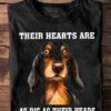 Their hearts are as big as their heads - Dachshund graphic T-shirt, Dachshund warm heart