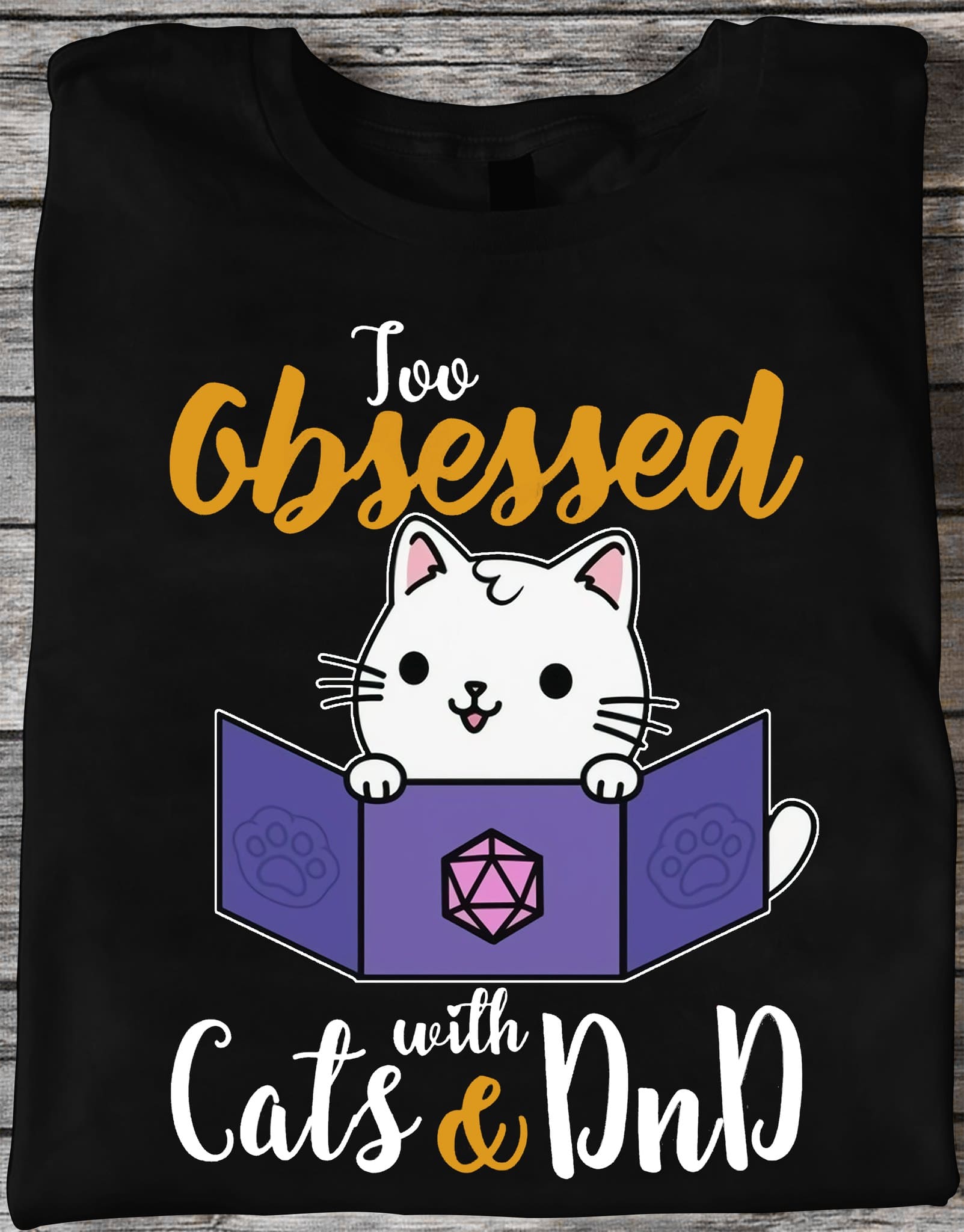 Too obsessed with cats and DnD - Dungeons and Dragons, kitty cat and dices