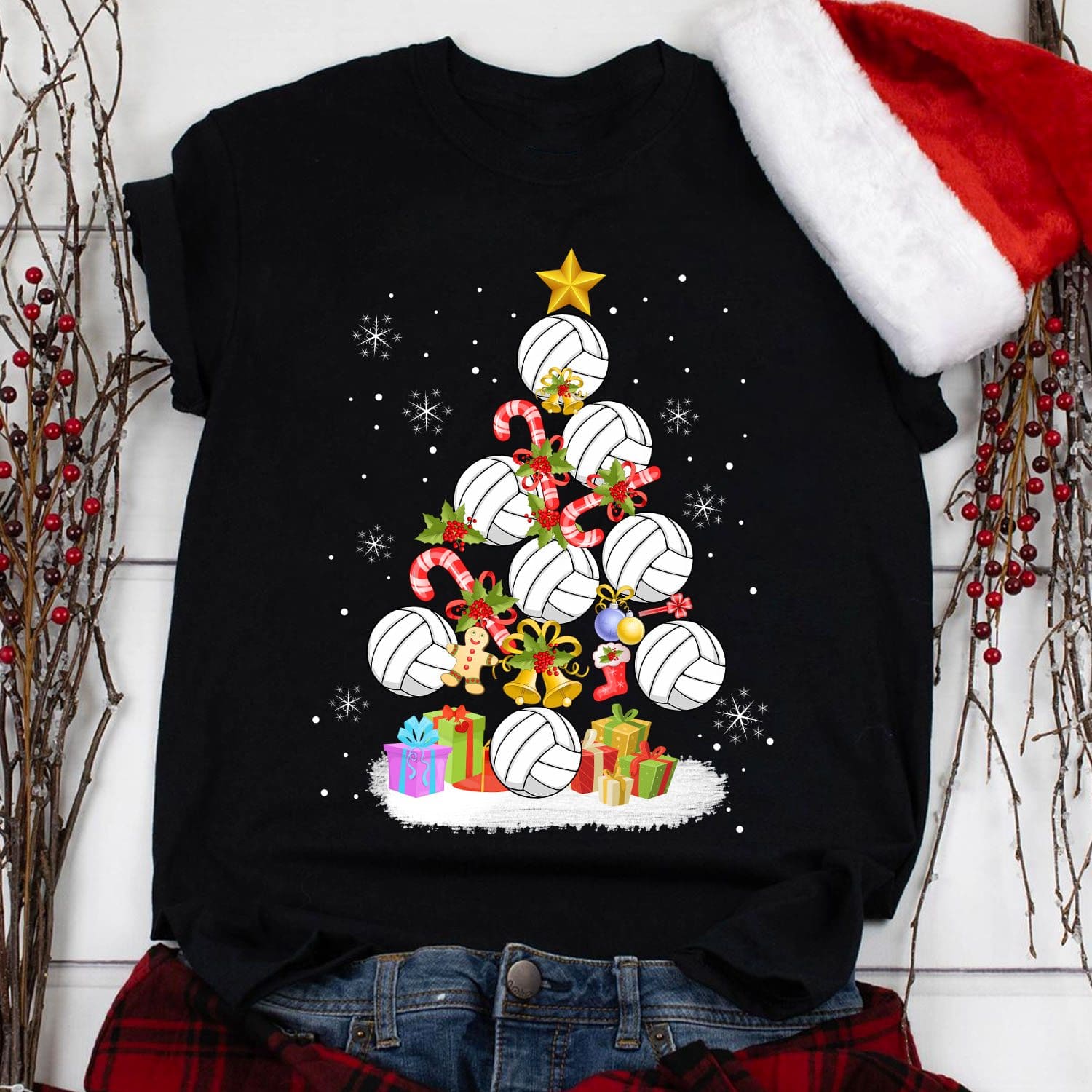 Volleyball christmas tree - Gift for volleyball player, Christmas ugly sweater
