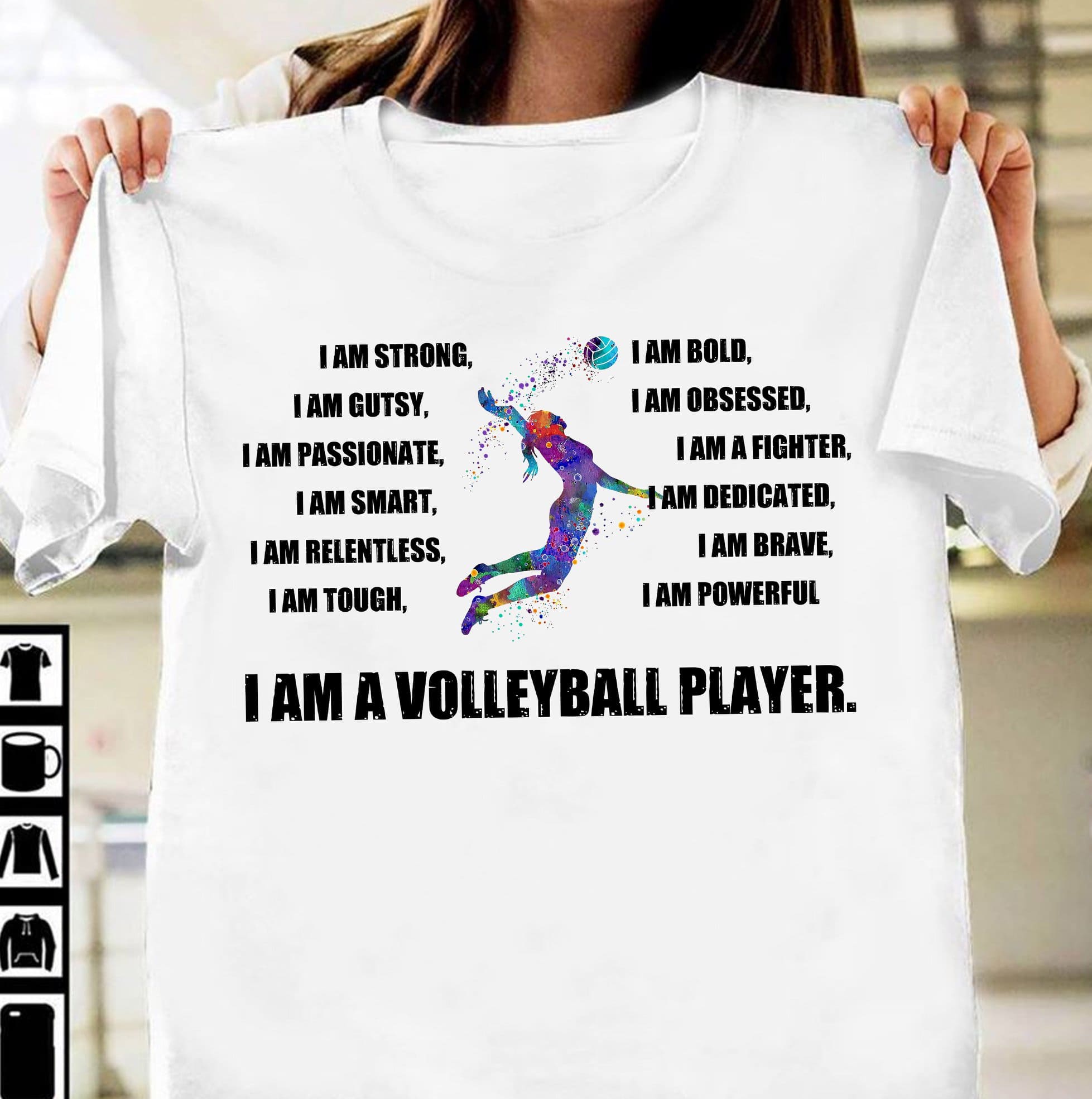 Volleyball player T-shirt - Strong volleyballer, woman playing volleyball