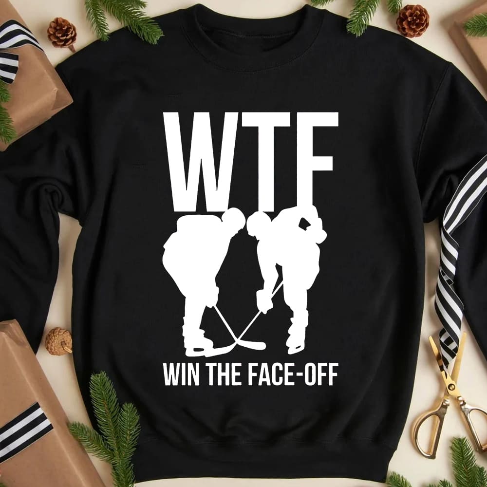 WTF win the face-off - Hockey player T-shirt, ice hockey the sport