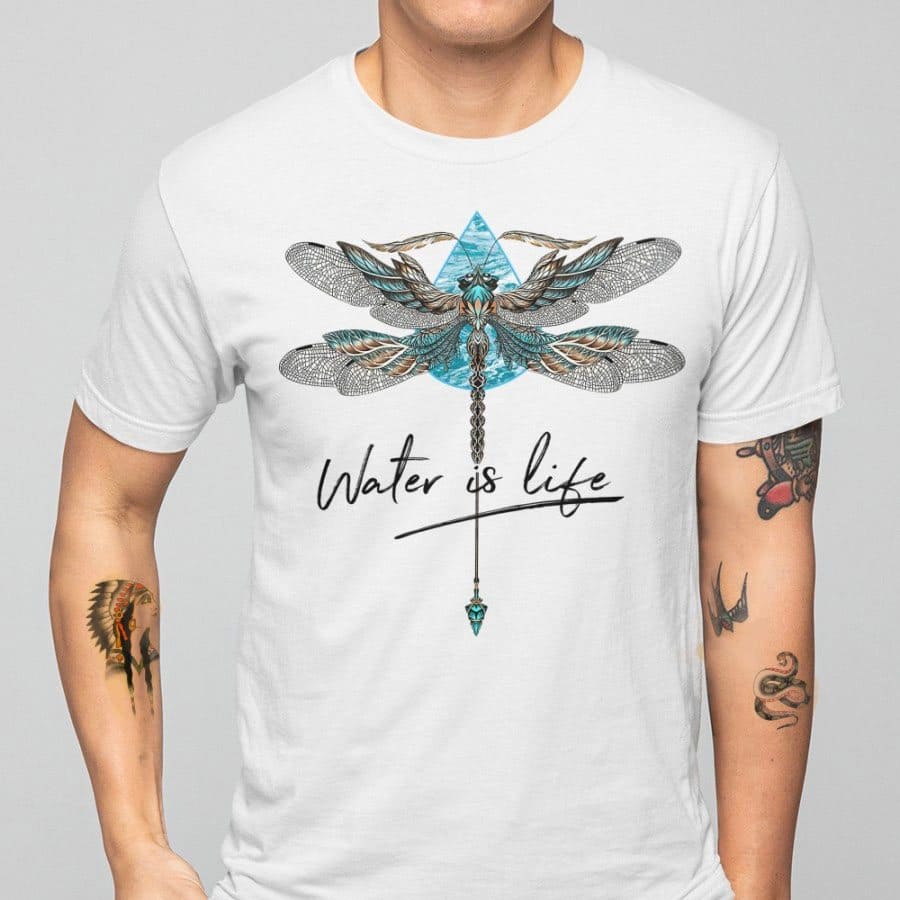 Water is life - Butterfly graphic T-shirt, life begins with water