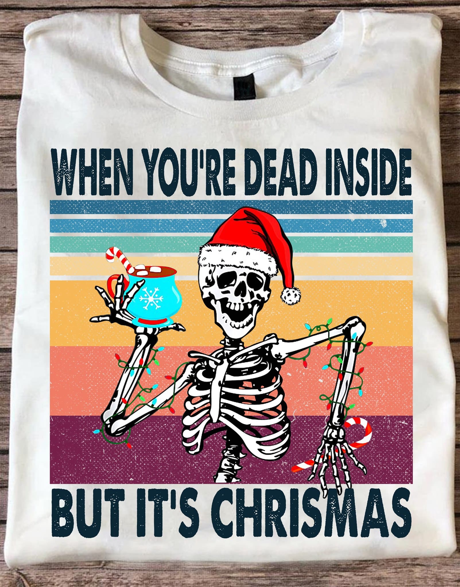 When you're dead inside but it's Christmas - Christmas dancing skull, Christmas day ugly sweater