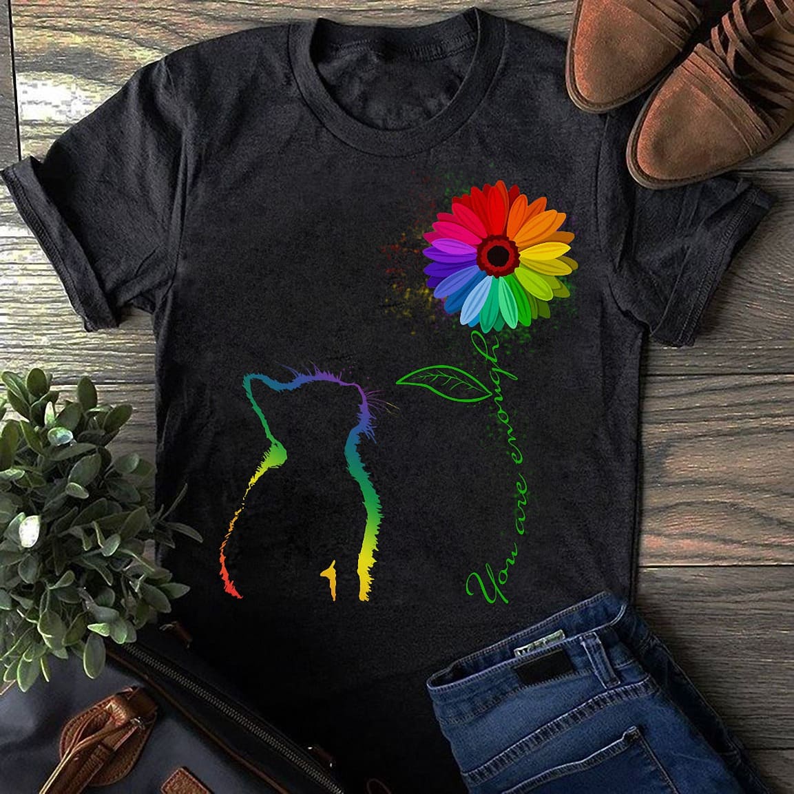 You are enough - Lgbt community, kitty cat graphic T-shirt