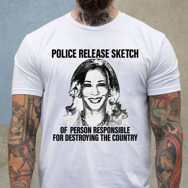 Kamala Harris - Police release sketch or person responsible for destroying the country