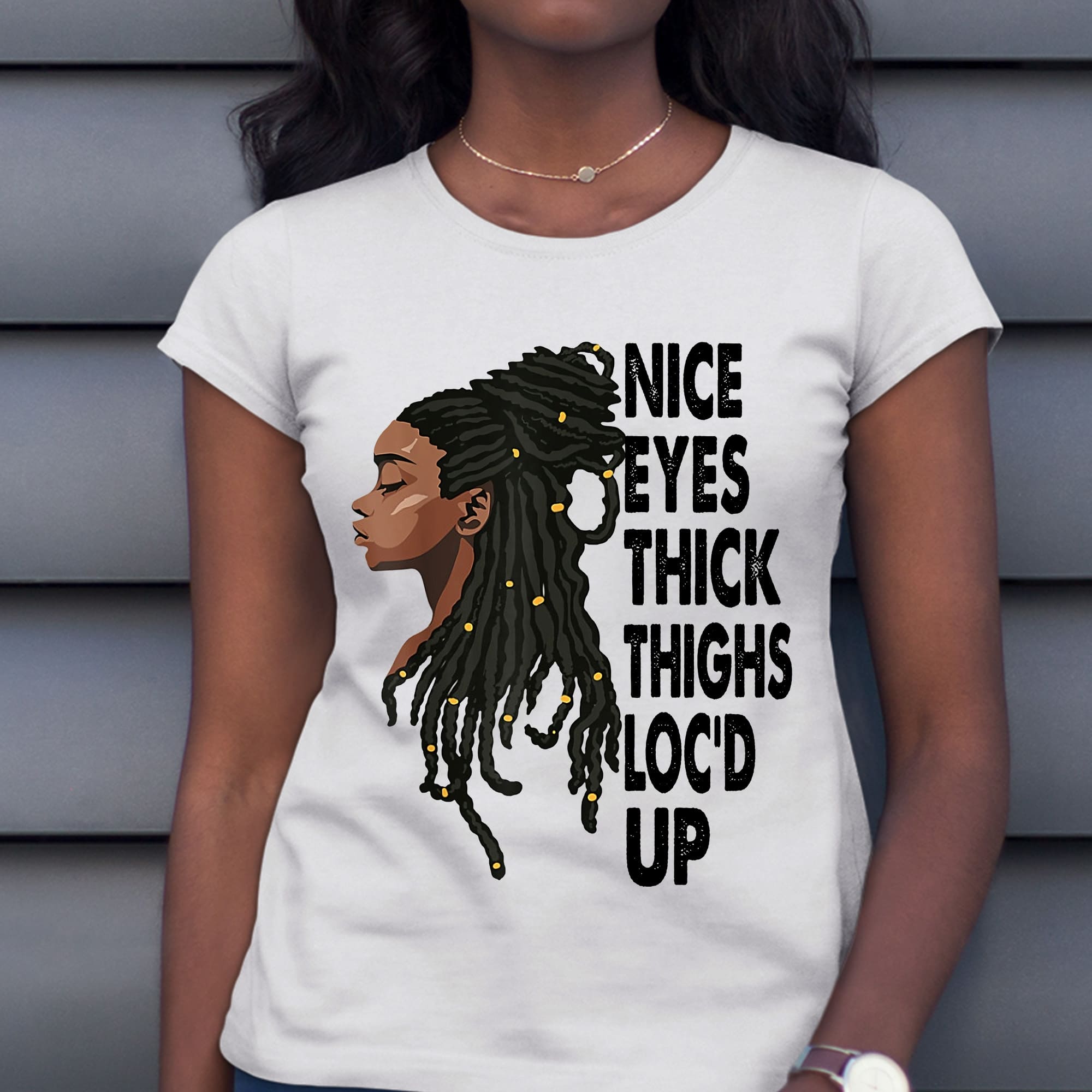 Native Black Woman - Nice eyes thick thighs loc'd up