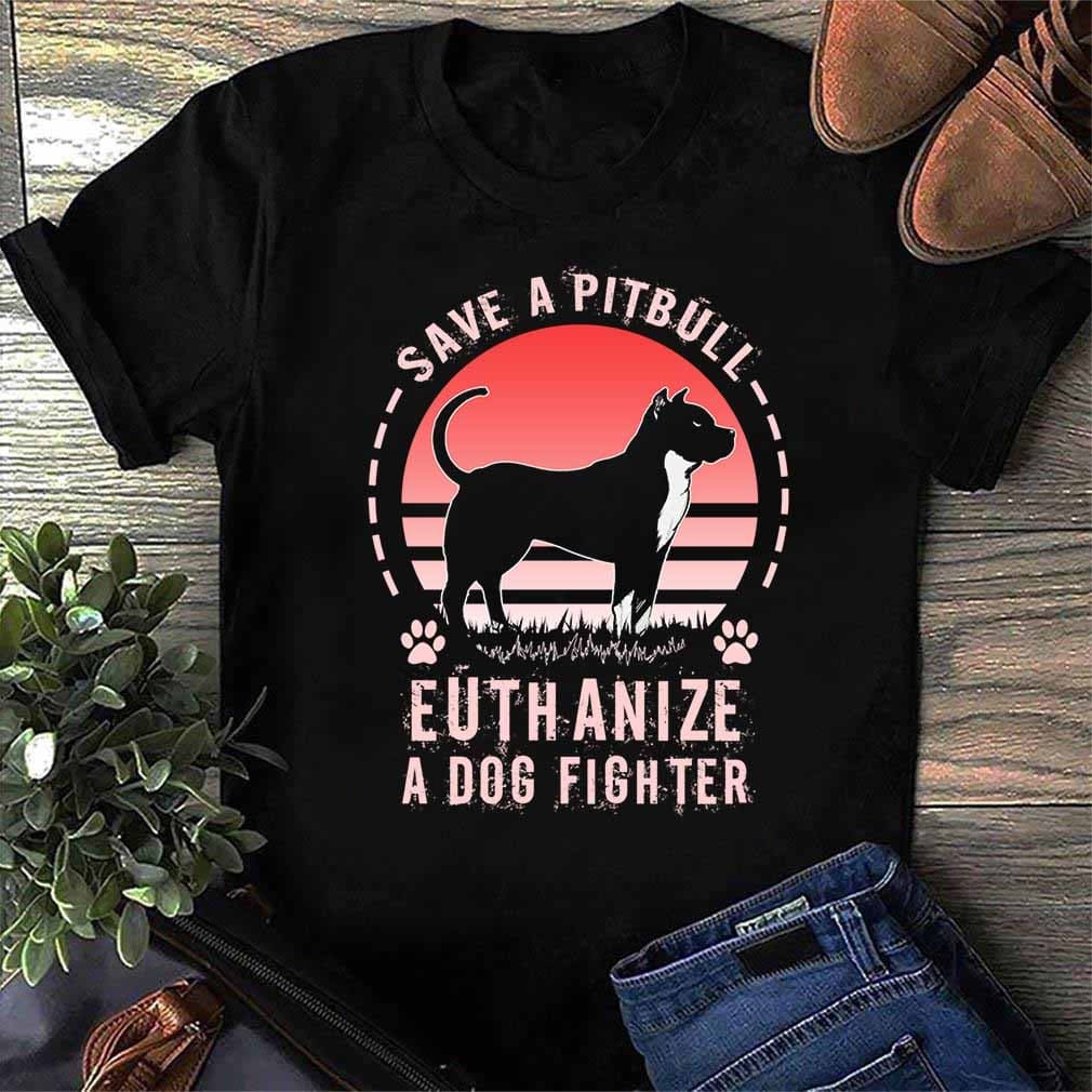 Pitbull Graphic T-shirt - Save a pitbull euthanize a dog fighter