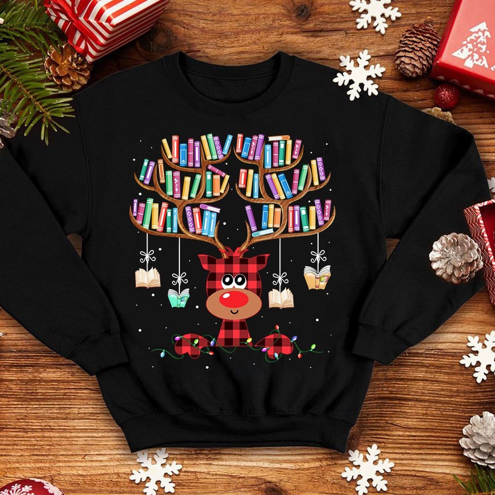Reindeer Book Merry Christmas Ugly Sweater