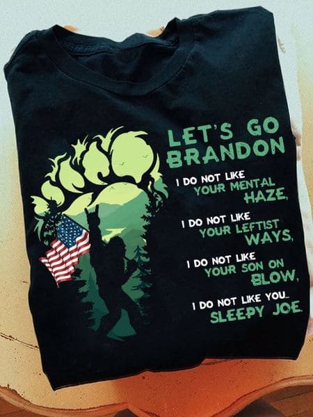 Bigfoot America Flag - Let's go brandon i do not like your mental