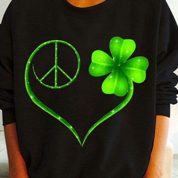 Hippie Heart Irish Four Leaf Clover St Patrick'S Day Gift