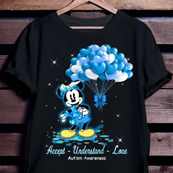 Autism Minnie Mouse - Accept understand love autism awareness