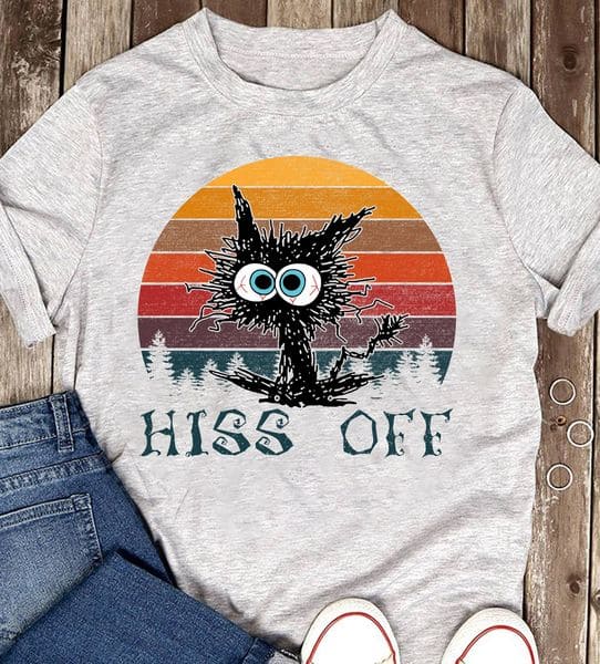 Black Cat Graphic T-shirt - Hiss off