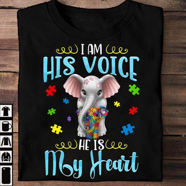 Autism Elephant Family - I am his voice he is my heart
