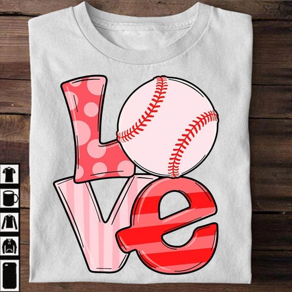 Baseball Sport Valentine Day Shirt Baseball Player