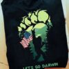 Bigfoot Footprint America Flag - Let's go darwin