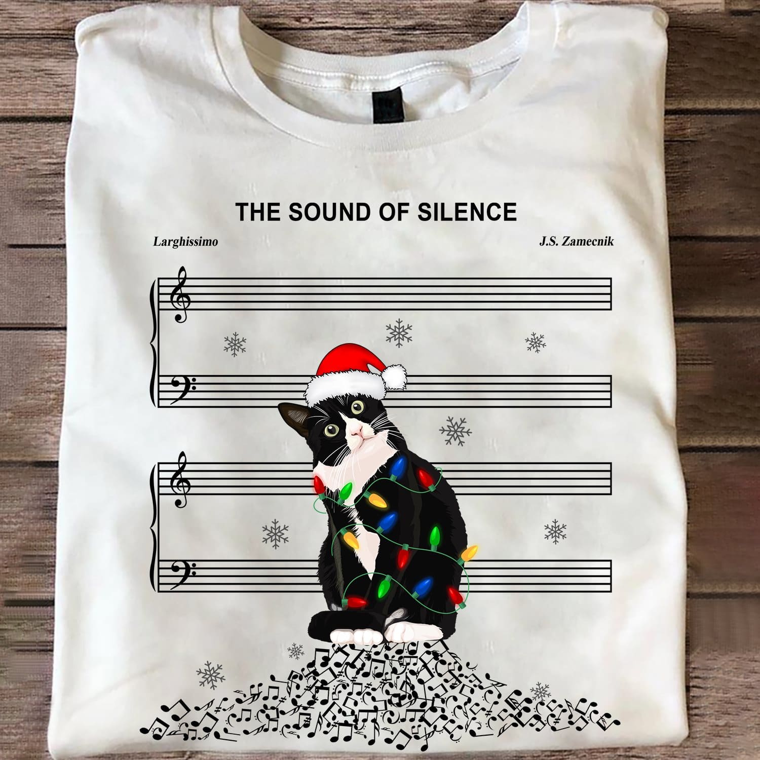 Naughty Black Cat Music Note - The sound of silence