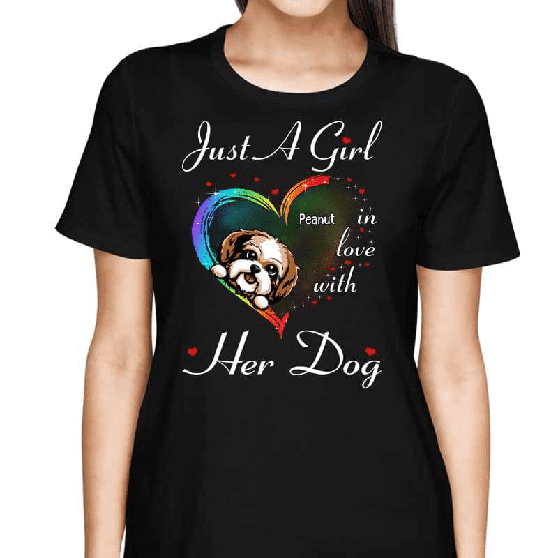 Cute Dog Heart - Just a girl in love with her dog