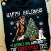 Barrel Racing Girl Christmas Tree - Happy holidays barreling around the christmas tree