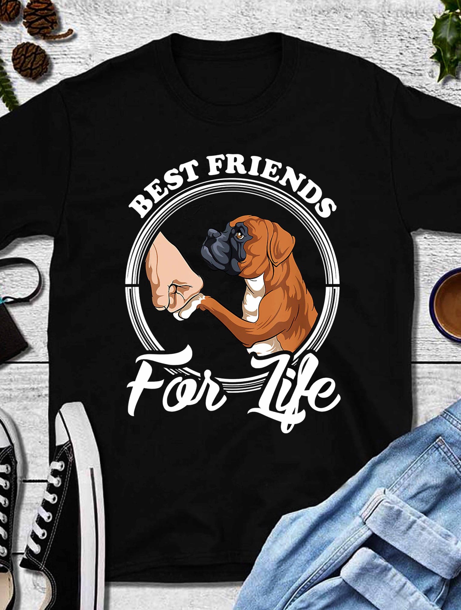 Funny Boxer Dog - Best friends for life