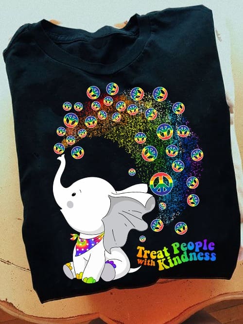 Elephant Hippie Peace - Treat people with kindness
