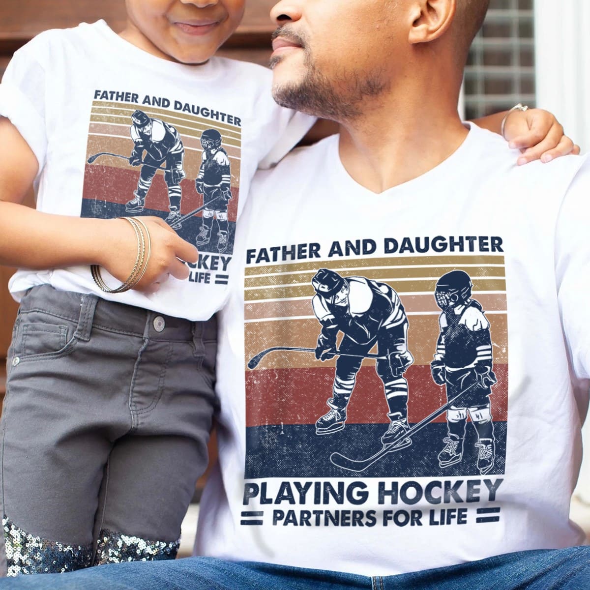 Hockey Player - Father and daughter playing hockey partners for life