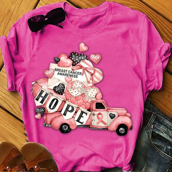 Breast Cancer Tractor Valentine Day Gift - Hope Breast Cancer Awareness