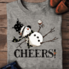 Snowman Drink Wine - Cheers!!