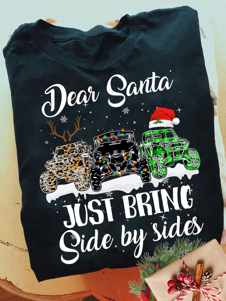 Tractor Santa Hat Reindeer Christmas Light - Dear santa just bring side by sides
