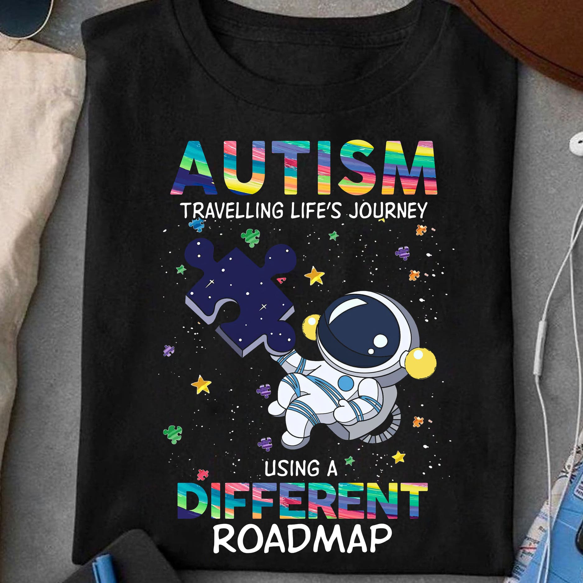 Autism awareness - Travelling life's journey using a different roadmap, Autism astronaut