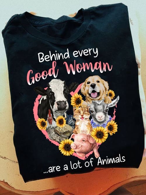 Behind every good woman are a lot of animals - Animal woman, woman loves animals