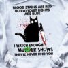 Blood stains are red, ultraviolet lights are blue I watch enough murder shows - Black cat killer