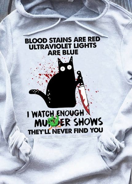 Blood stains are red, ultraviolet lights are blue I watch enough murder shows - Black cat killer