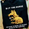 Buy the horse - Horse drinking coffee, funny horse graphic T-shirt