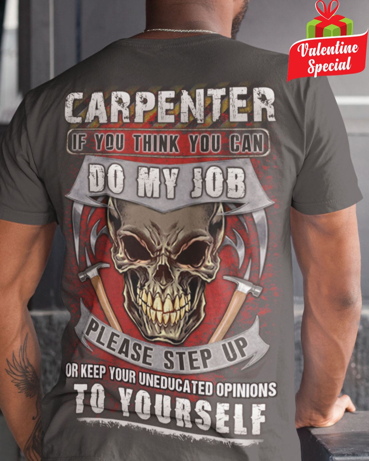 Carpenter T-shirt - If you think you can do my job please step up - Skull carpenter
