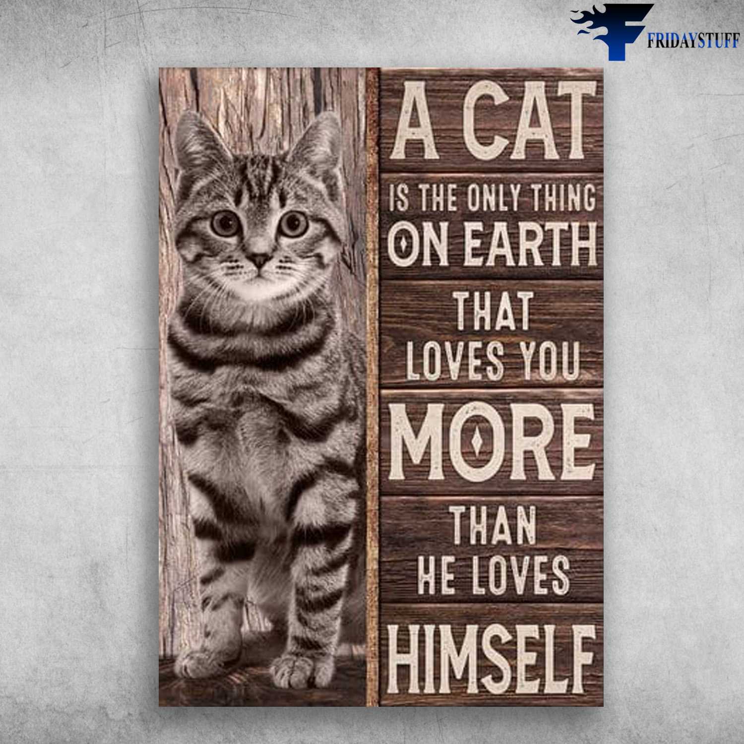 Cat Poster, Cat Lover, A Cat Is The Only Thing On Earth, That Loves You More Than He Loves Himself