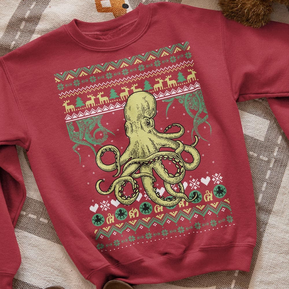 Christmas day T-shirt - Christmas ugly sweater, Octopus graphic T-shirt