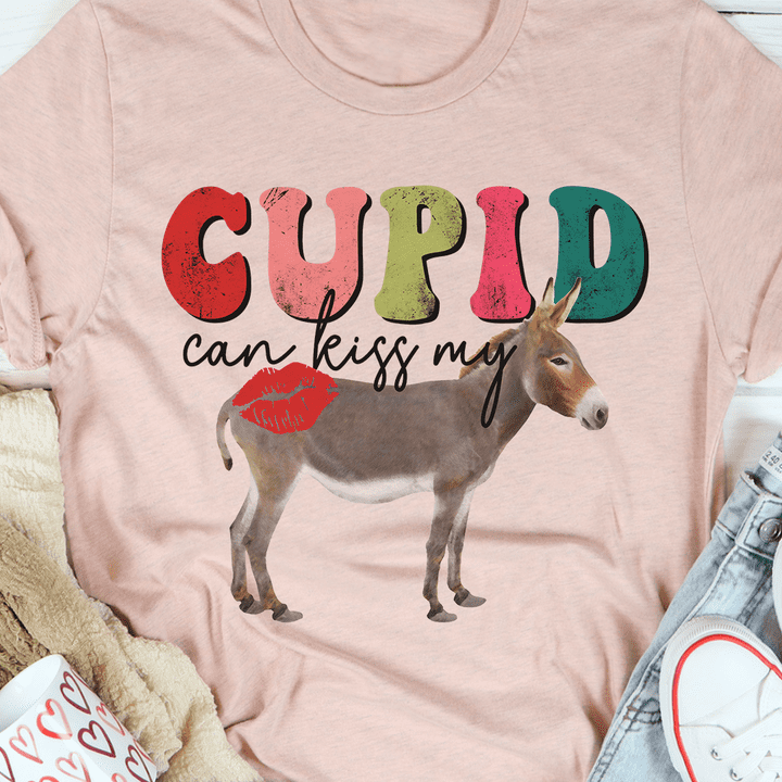 Cupid can kiss my donkey - Donkey graphic T-shirt, cupid the god of desire