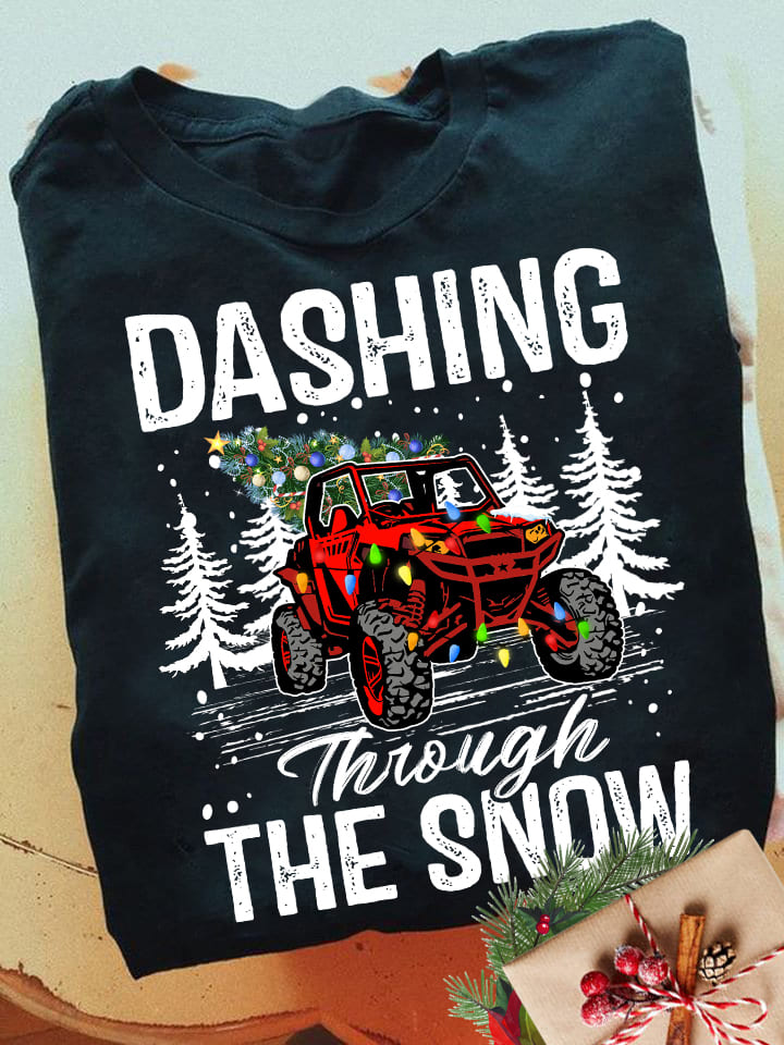 Dashing through the snow - Christmas day gift, Terrain vehicle T-shirt