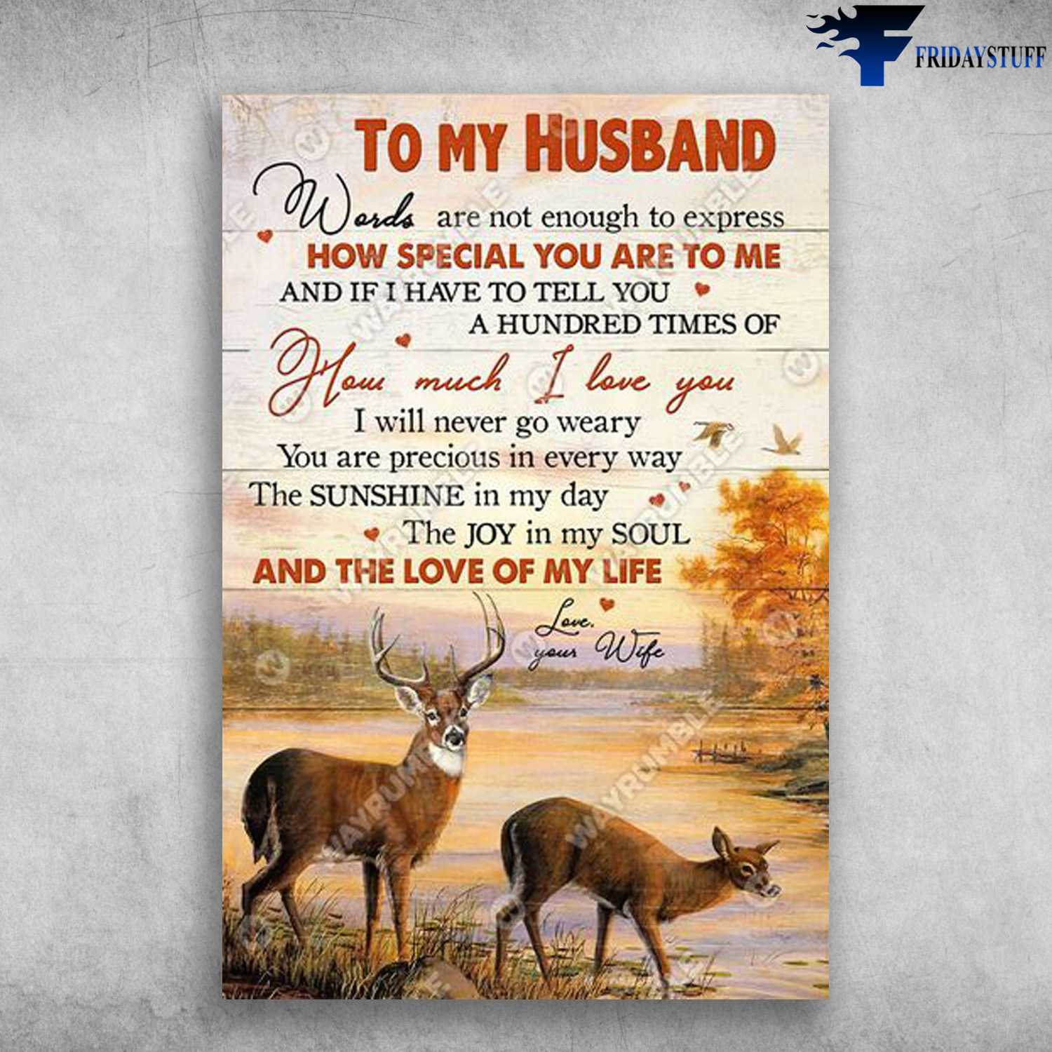 Deer Couple, Husband And Wife, To My Husband, Words Are Not Enough To Express, How Special You Are To Me, And If I Have To Tell You A Hundred Times Of, How Much I Love You