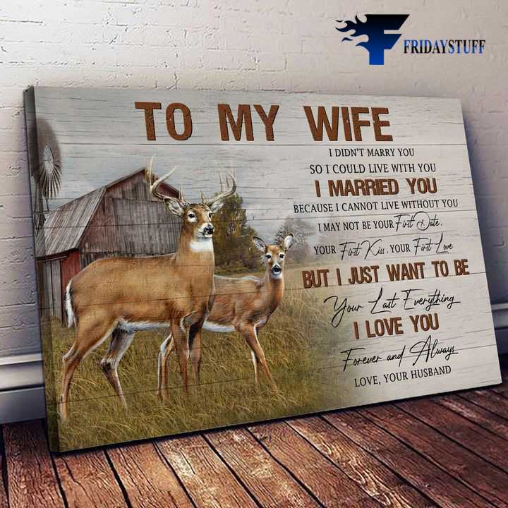 Deer Poster, Gift For Wife, To My Wife, I Didn't Marry You, So I Could Live With You, I Married You, Because I Can Not Live Without You