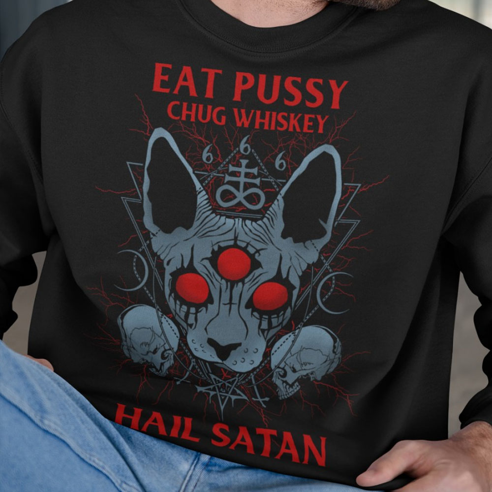 Eat pussy, chug pussy, hail Satan - Scary three eyes cat