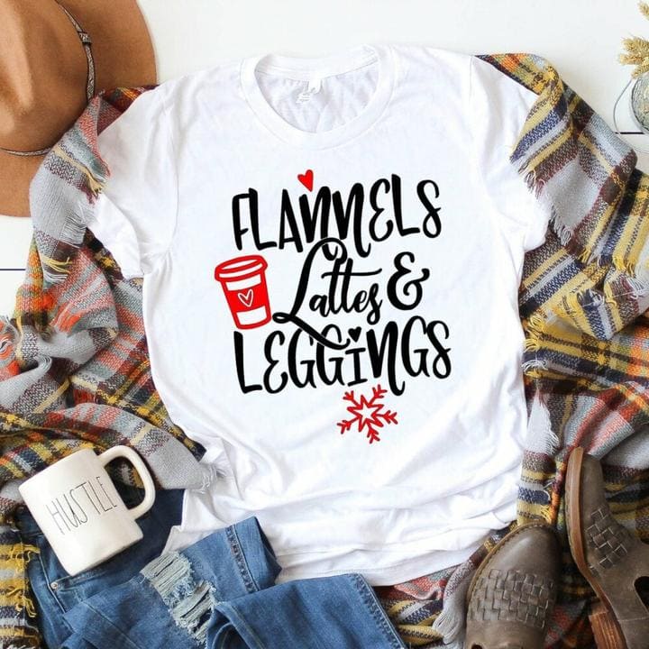 Flannels lattes and leggings - Gift for coffee person, Outfit of the day