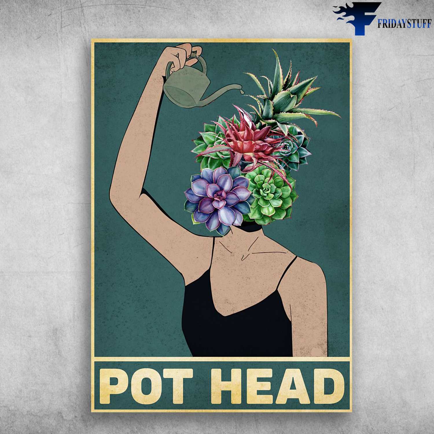 Gardening Poster, Garden Decor, Pot Head