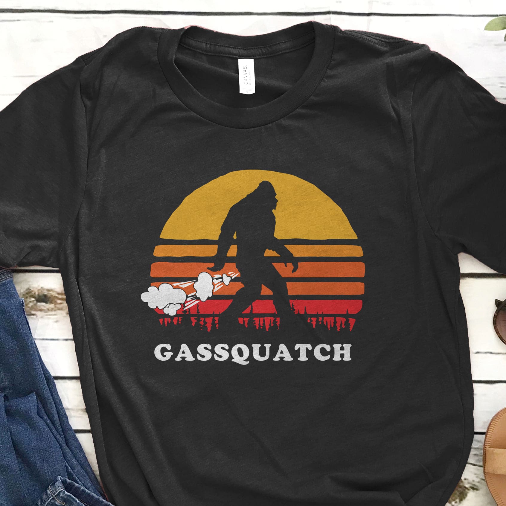 Gassquatch T-shirt - Bigfoot graphic T-shirt, Bigfoot fart