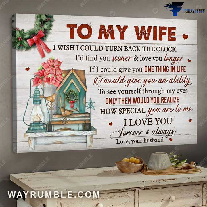 Gift For Wife, Husband And Wife, To My Wife, I Wish I Could Turn Back The Clock, I'd Find You Sooner, And Love You Longer, If I Could Give You An Ability