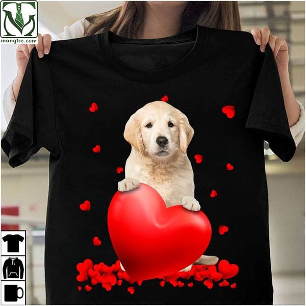 Golden Retriever Dog Valentine's Hearts Shirt