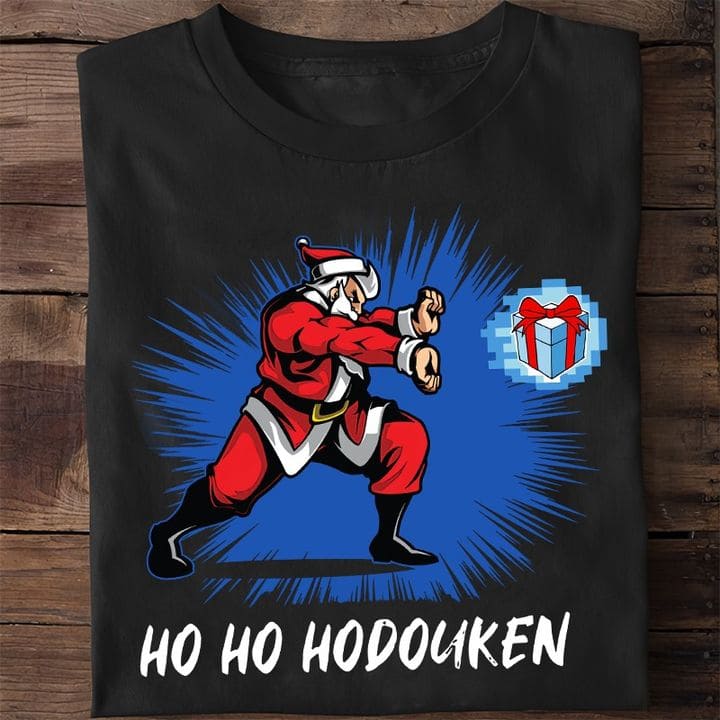 Ho ho hodouken - Santa Claus, Ryu's Hadouken, street fighter T-shirt
