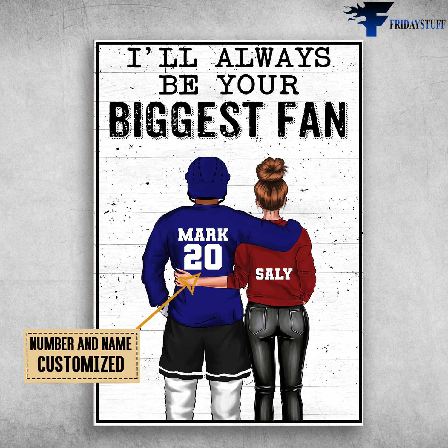 Hockey Couple, Love Poster, I'll Always Be Your Giggest Fan