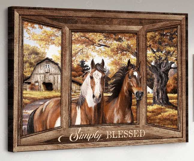 Horse Poster, Window Decor, Simply Blessed