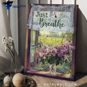 Hummingbird Poster, Window Decor, Just Breathe